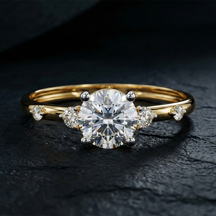 Classic Solitaire Diamond Accent Ring - Image 1